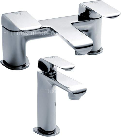 Hudson Reed Hero Basin Mixer & Bath Filler Tap Set (Chrome).