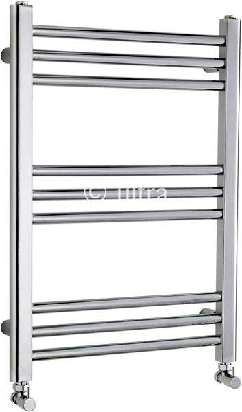 Ultra Radiators Cloakroom Heated Towel Rail (Chrome). 500x700mm.