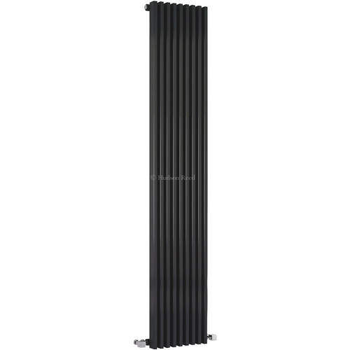 Hudson Reed Radiators Parallel Designer Radiator (Black). 342x1800mm.