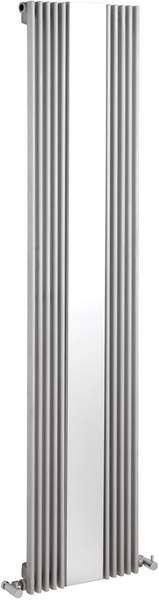 Hudson Reed Radiators Silver Keida radiator with mirror.  1800 x 420mm. 3591 BTU.