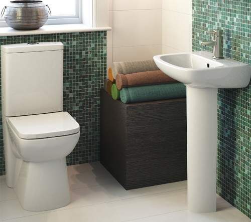 Ultra Hobart Short Projection Toilet, 500mm Basin, Full Pedestal & Seat.