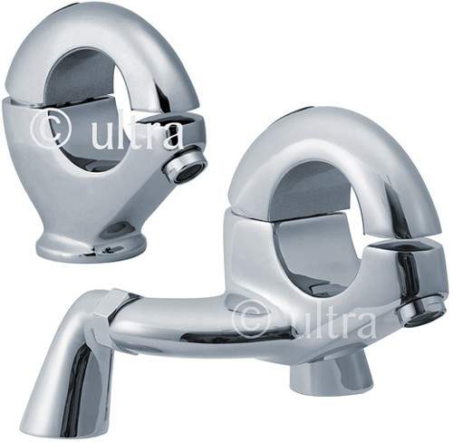 Ultra Hola Basin Mixer & Bath Filler Tap Set (Chrome).