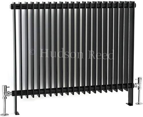 Hudson Reed Radiators Province Floor Mounted Radiator (Black). 880x690.