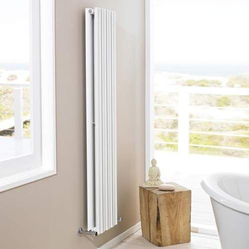 Hudson Reed Ripple Vertical Double Panel Radiator. 1500x280 (White).