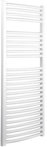 Towel Rails Curved heated towel rail (white). 500x1200mm. 3025 BTU.