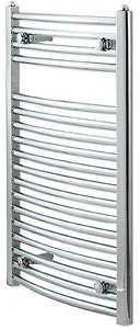 Towel Rails Curved heated towel rail (chrome). 500x760mm. 1390 BTU.