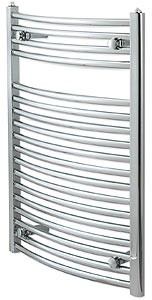 Towel Rails Curved heated towel rail (chrome). 600x760mm. 1680 BTU.