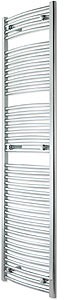 Towel Rails Curved heated towel rail (chrome). 500x1800mm. 3060 BTU.