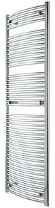 Towel Rails Curved heated towel rail (chrome). 600x1800mm. 3730 BTU.