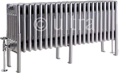 Hudson Reed Colosseum 6 Column Radiator With Legs (Silver). 1011x480x220mm.