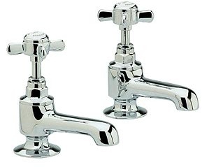 Nuie Beaumont Heavy Pattern Basin taps (Pair, Chrome)