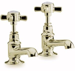 Nuie Beaumont Cloakroom Basin taps (Pair, Gold)