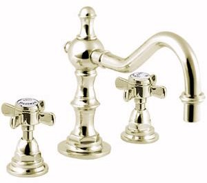 Ultra Beaumont Luxury 3 Tap Hole Basin Mixer + Pop-up Waste (Gold)