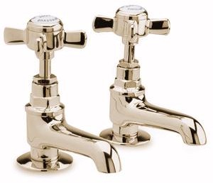 Nuie Beaumont Long Nose Basin taps (Pair, Gold, Special Order)