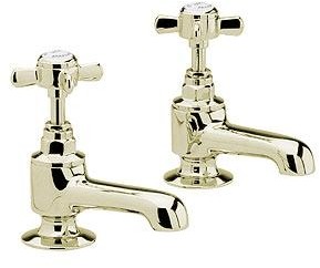 Nuie Beaumont Heavy Pattern Basin taps (Pair, Gold)