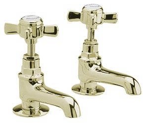 Nuie Beaumont Long Nose Bath taps (Pair, Gold)