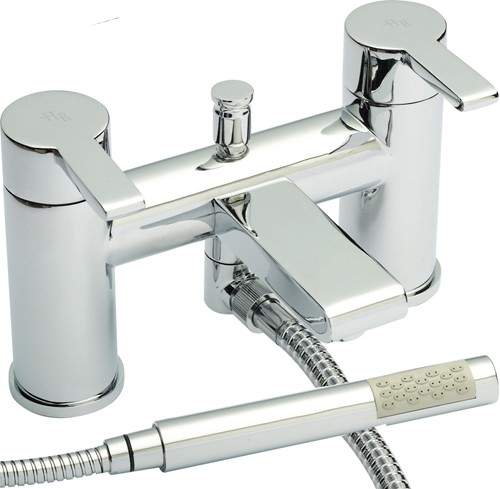 Hudson Reed Icon Bath Shower Mixer Tap With Shower Kit (Chrome).