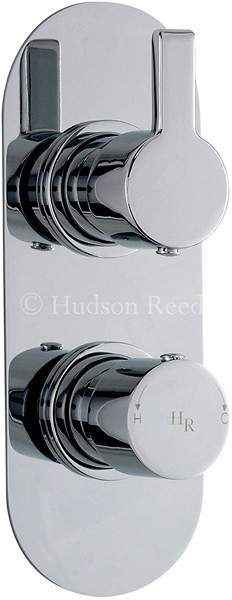 Hudson Reed Icon Twin Concealed Thermostatic Shower Valve (Chrome).
