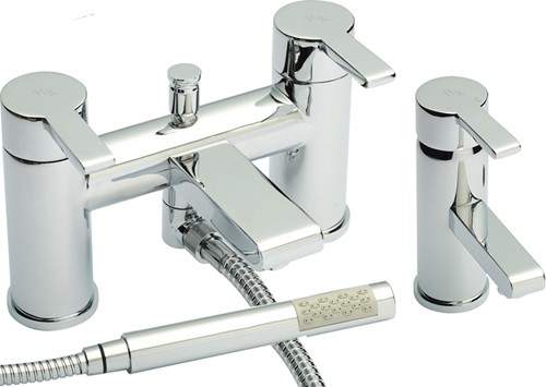 Hudson Reed Icon Basin & Bath Shower Mixer Tap Set (Free Shower Kit).