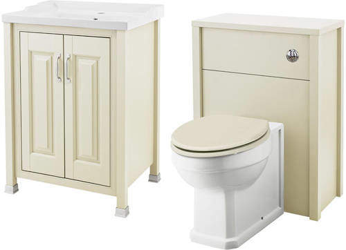 Old London Furniture 600mm Vanity & 600mm WC Unit Pack (Ivory).