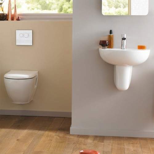 Ultra Jardine Wall Mounted Toilet With Seat, Basin & Semi Pedestal.