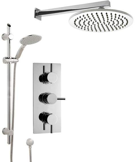 Crown Showers Shower Set With Round Handset & Round Head (300mm).