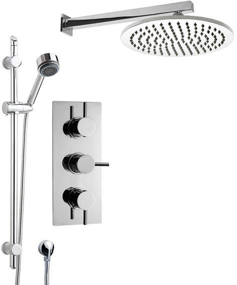 Crown Showers Shower Set With Round Handset & Round Head (300mm).