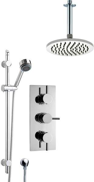 Crown Showers Shower Set With Round Handset & Round Head (200mm).