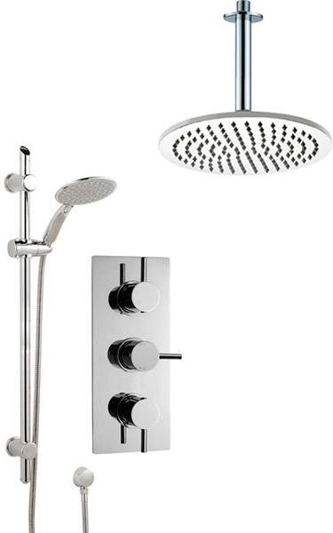 Crown Showers Shower Set With Round Handset & Round Head (300mm).