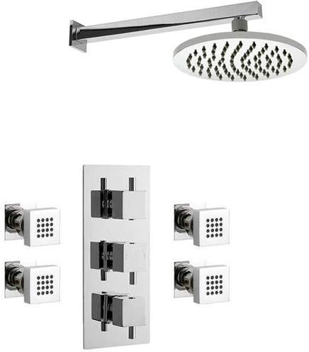 Crown Showers Shower Set With Body Jets & Round Head (200mm).