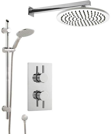 Crown Showers Shower Set With Round Handset & Round Head (300mm).