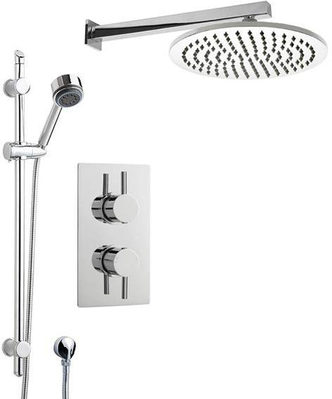 Crown Showers Shower Set With Round Handset & Round Head (300mm).