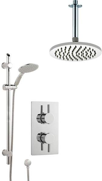 Crown Showers Shower Set With Round Handset & Round Head (200mm).