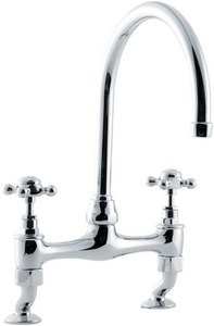 Hudson Reed Kitchen dualflow cross head bridge sink mixer