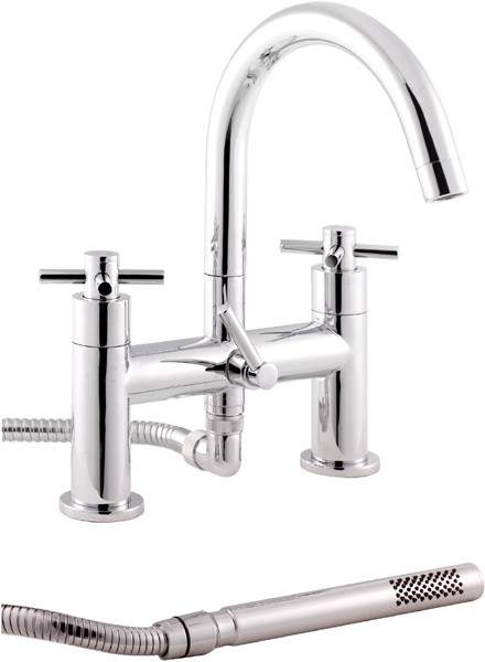Hudson Reed Kristal Bath Shower Mixer With Shower Kit And Wall Bracket.