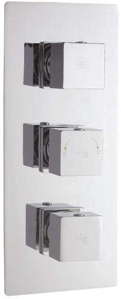 Hudson Reed Kubix Triple Concealed Shower Valve With Diverter (Chrome).