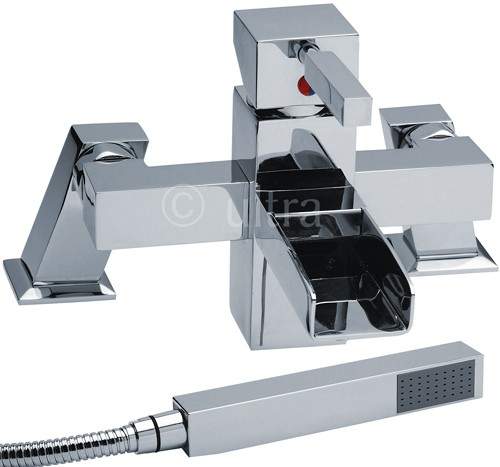Ultra Lagoon Waterfall Bath Shower Mixer Tap With Shower Kit (Chrome).