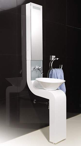 Hudson Reed Sass Vanity Unit With Cabinet, Basin & Tap (White).  250x2010mm.
