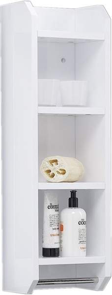 Hudson Reed Ellipse Bathroom Shelves Unit (White).  Size 250x800mm.