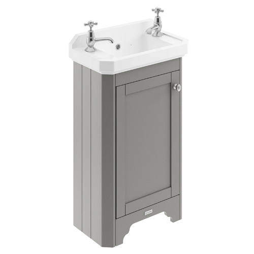 Old London Furniture Cloakroom Vanity Unit With Basins 515mm (Grey, 2TH).