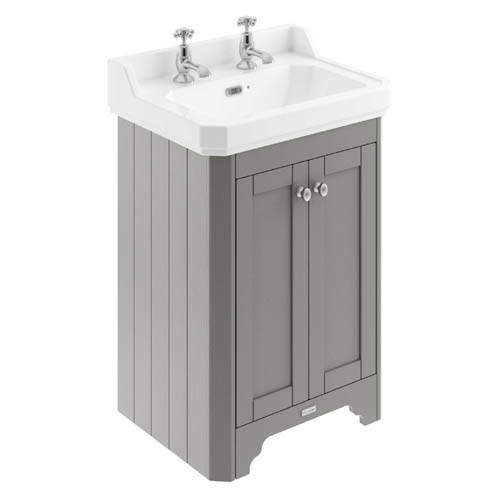 Old London Furniture Vanity Unit With Basins 595mm (Grey, 2TH).