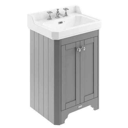 Old London Furniture Vanity Unit With Basins 595mm (Grey, 3TH).