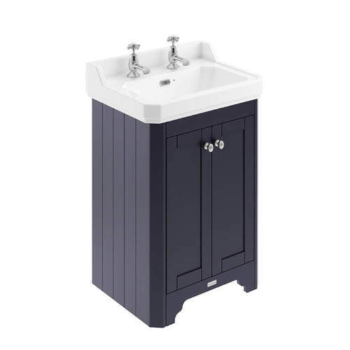 Old London Furniture Vanity Unit With Basins 595mm (Blue, 2TH).