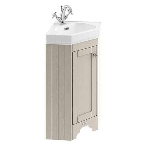 Old London Furniture Corner Vanity Unit With Basins (Timeless Sand, 1TH).