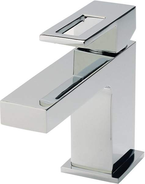 Hudson Reed Logo Basin Mixer Tap With Push Button Waste (Chrome).