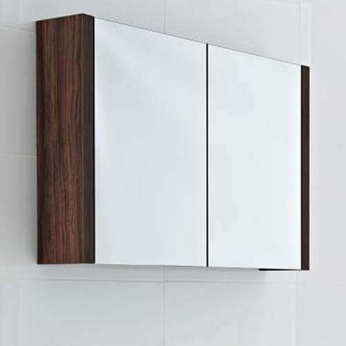 Ultra Harbour 2 Door Mirror Cabinet (Walnut). 900Wx160Dx600Hmm.
