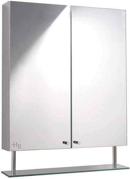 Hudson Reed Dakota stainless steel mirror bathroom cabinet. 600mm.