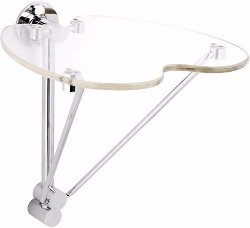 Hudson Reed Clear folding shower seat 400x460mm.