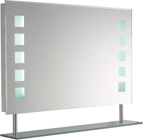 Ultra Mirrors Latitude Backlit Bathroom Mirror With Shelf. 800x500mm.