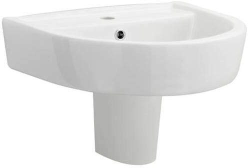 Premier Marlow Basin & Semi Pedestal (1 Tap Hole, 520mm).